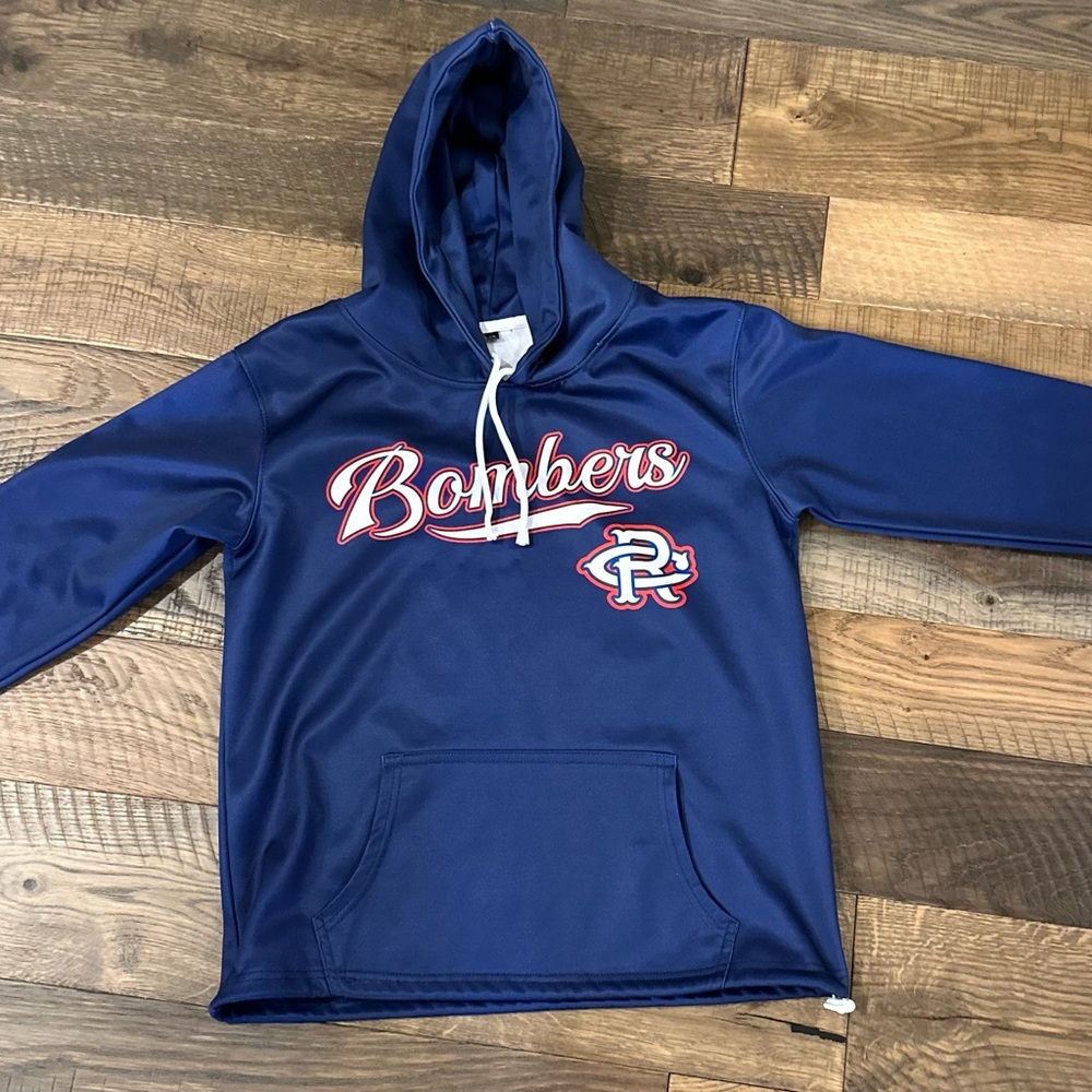 Athletic pullover, Blue color, Bombers logo, youth Large size